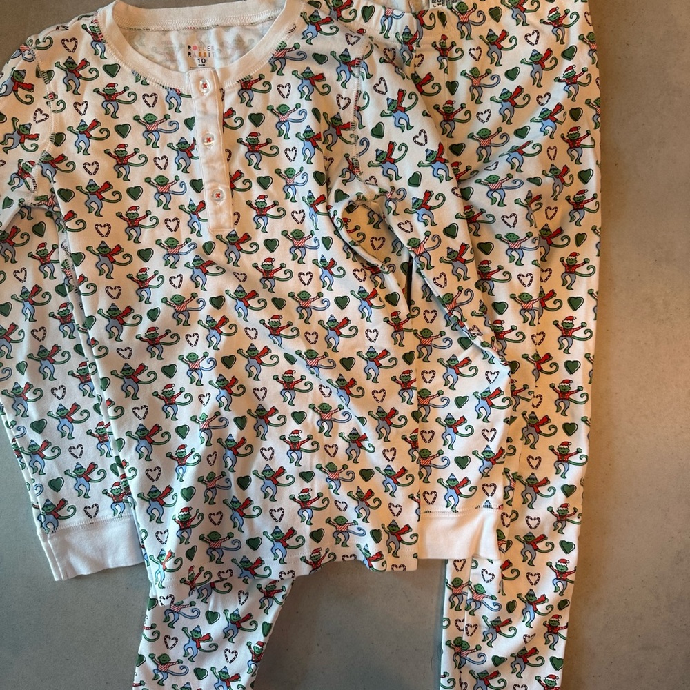 Roller Rabbit Christmas Kids Pajama Set Size 10